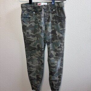 Levi’s Boys Camo Jogger Pants Size 8 Elastic Waist Cotton Stretch
